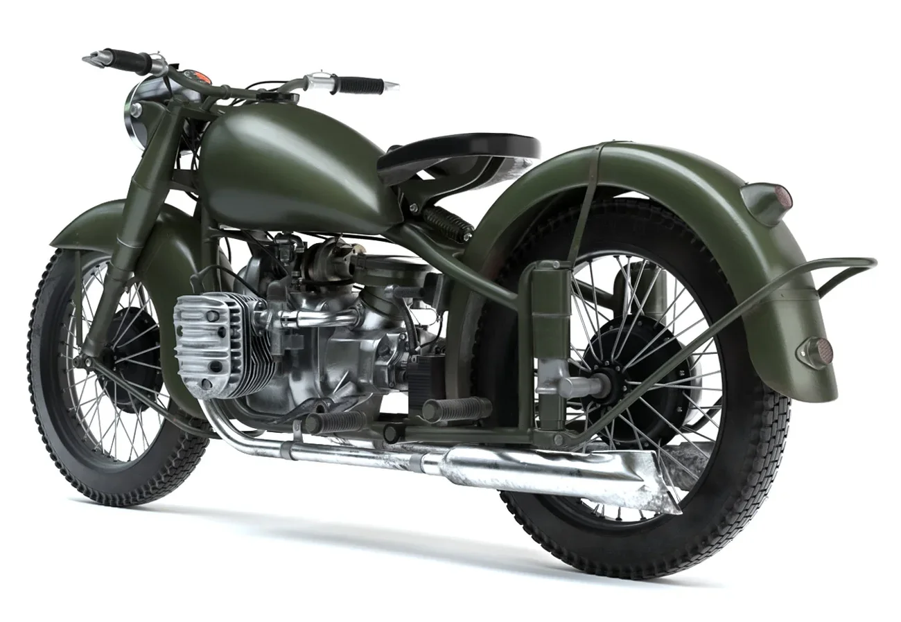 Фотореалистичный рендер советского мотоцикла М-72