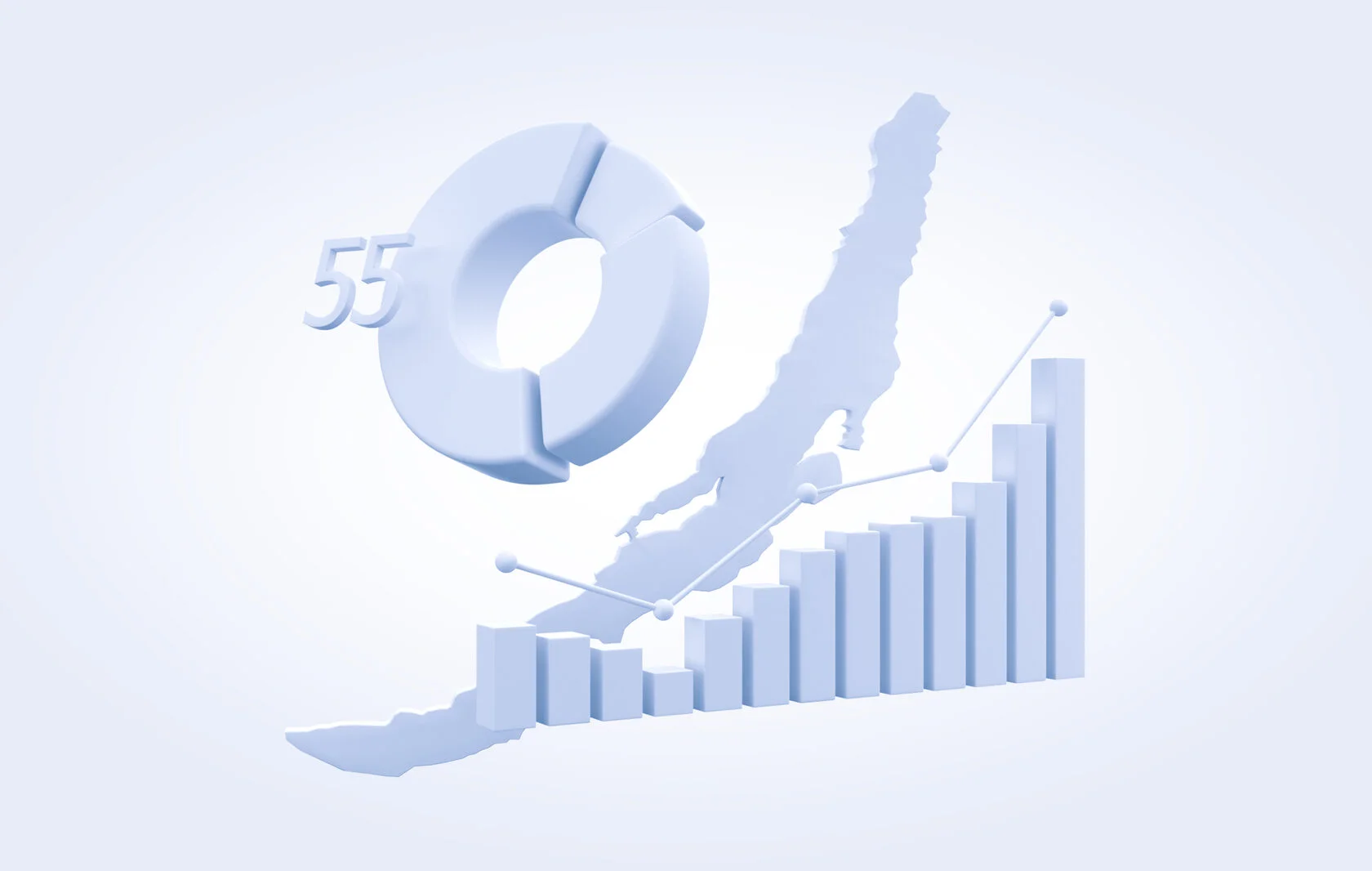 Стилизованная 3D иконка статистики