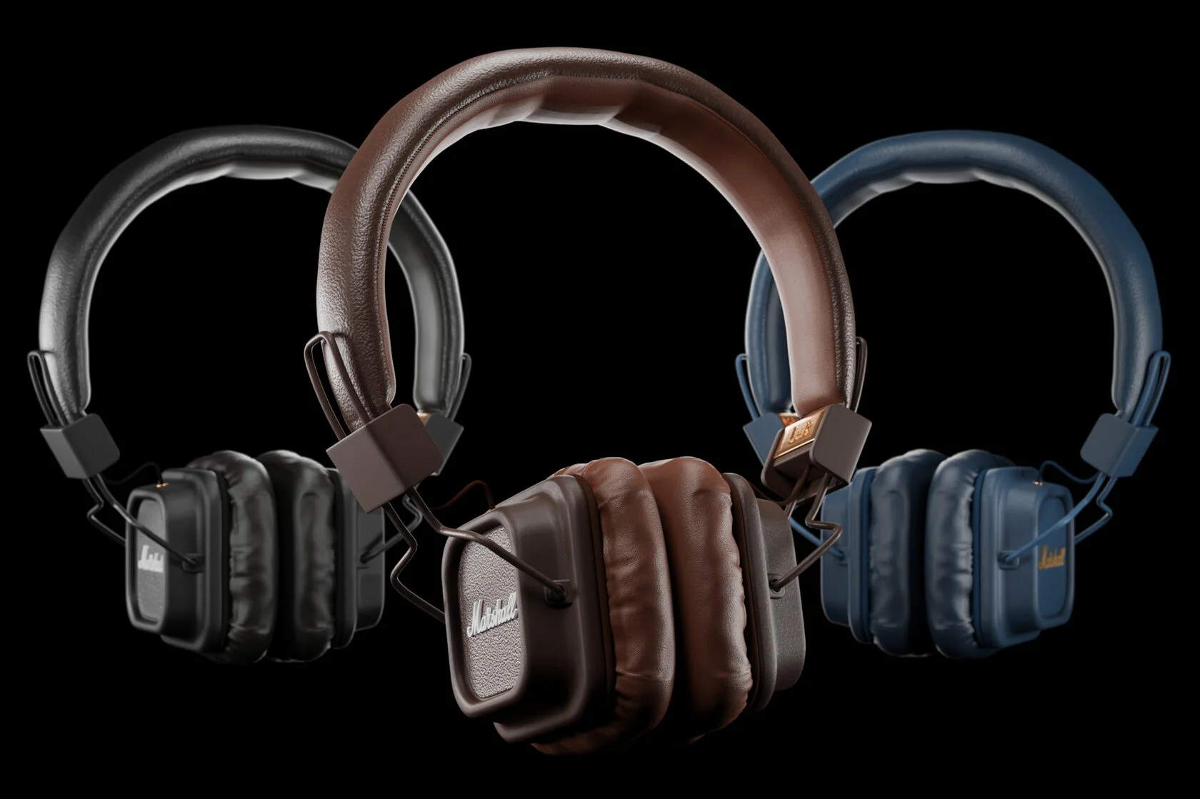 3D визуализация наушников Marshall - фотореалистичный рендер