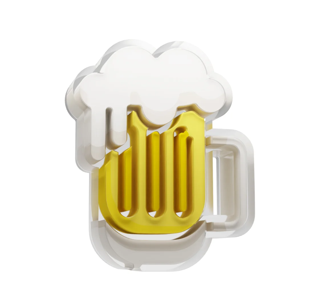 Объемная стеклянная иконка кружки для сайта