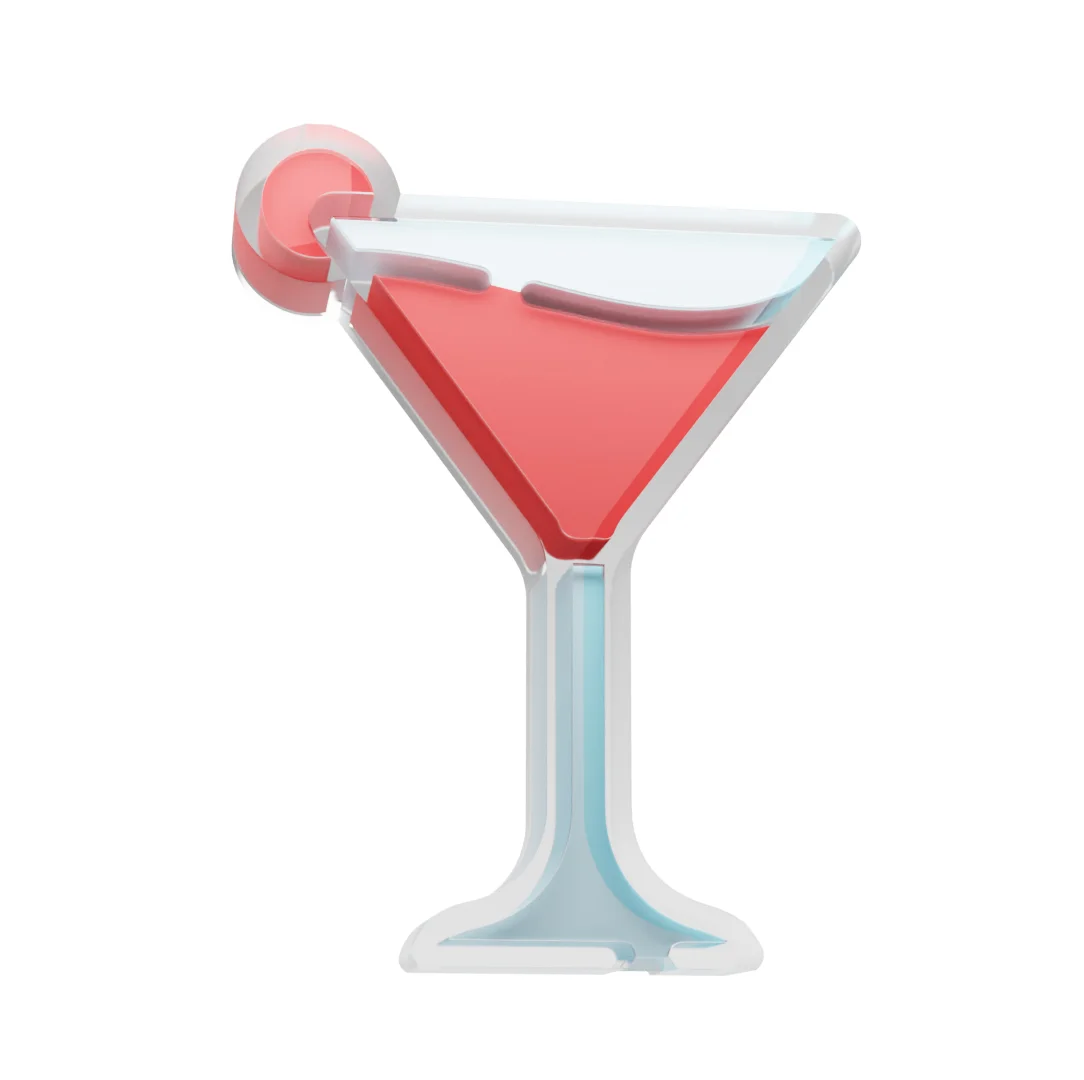 Объемная иконка алкоголя в стиле Glass morphism