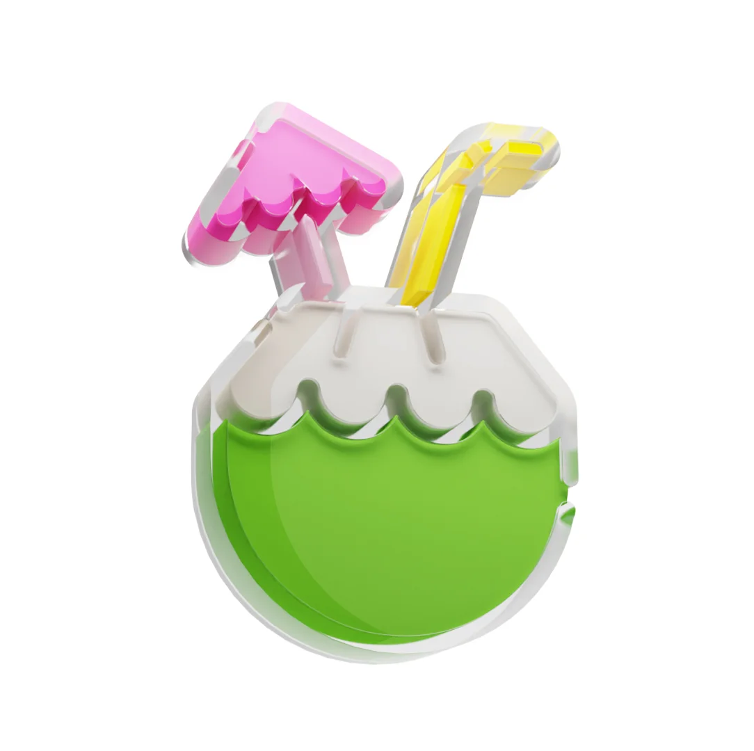 Объемная иконка кокоса