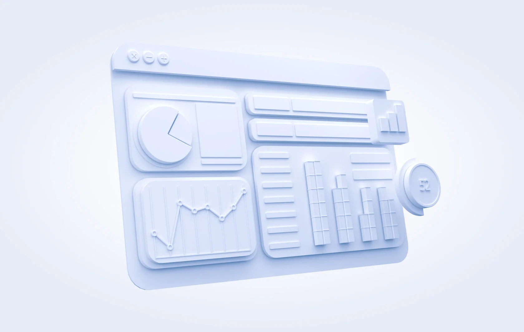 3D модель иконки Графика и Аналитики