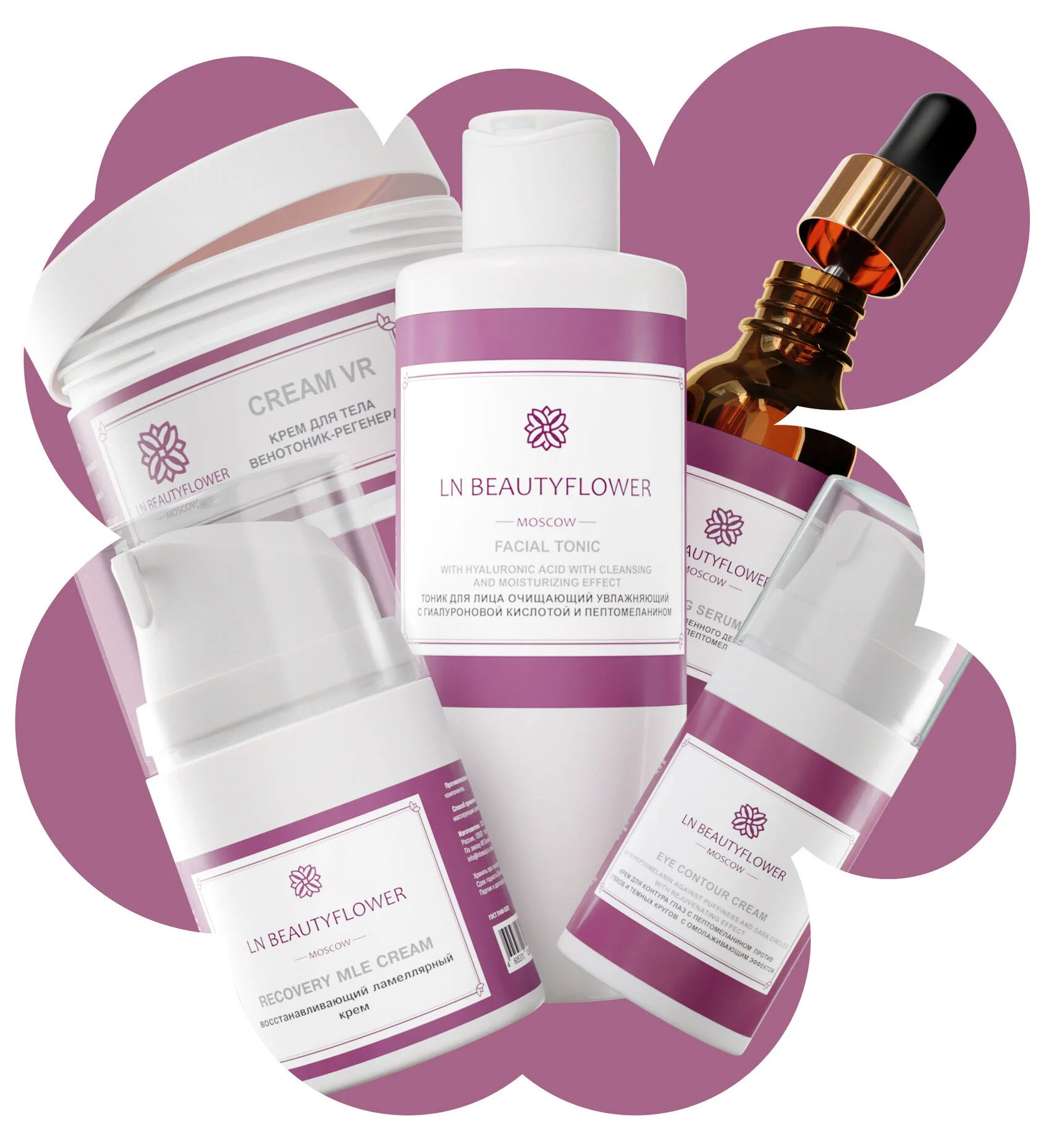 Презентация бренда LNBeauty flower через 3D визуализацию продуктов