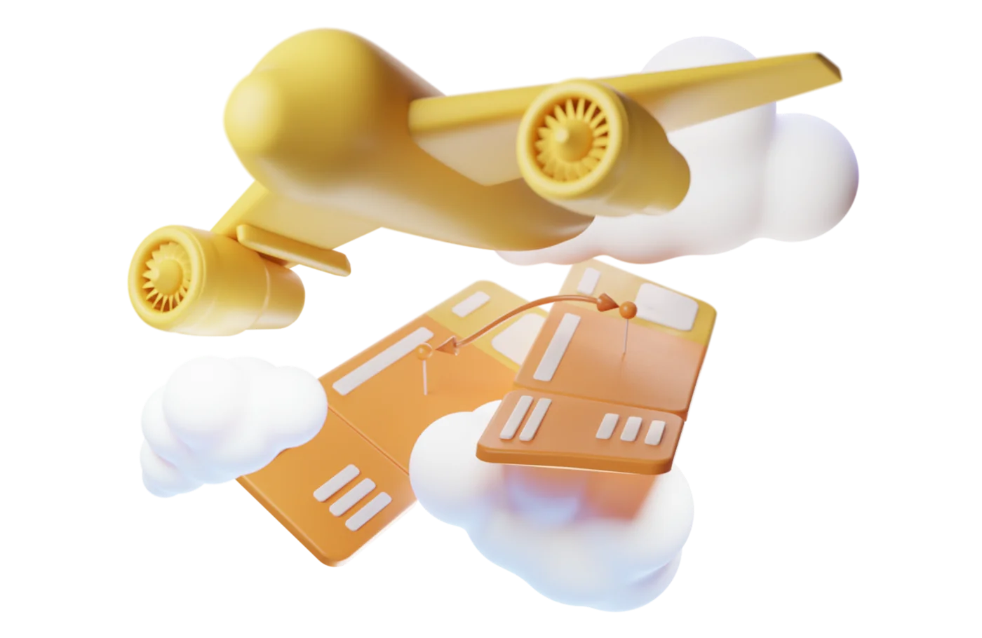 3D иконка самолета для туристического сайта - авиаперелеты