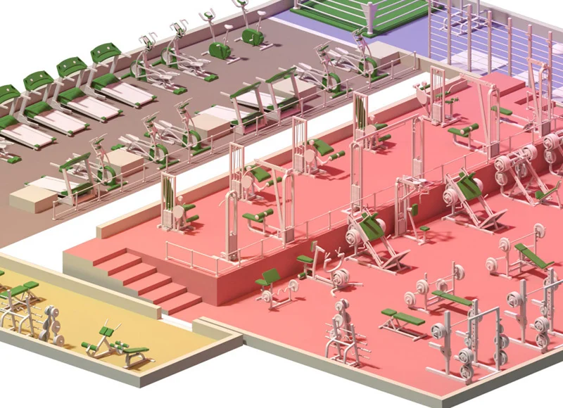 План тренажерного зала визуализация